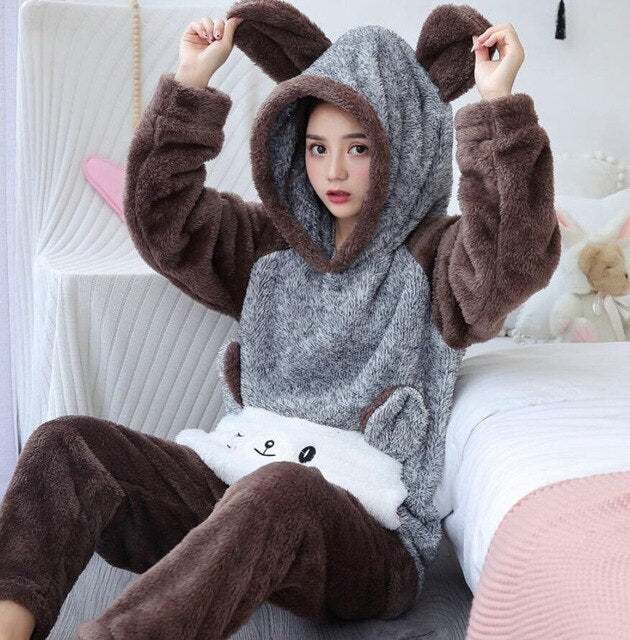 Combi-pyjama panda fille - gris, Fille