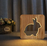 Lampe Lapin Bois