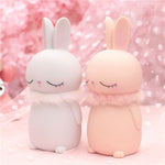Sculpture Lapin Blanc et Rose