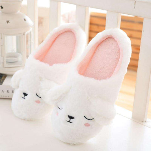 chausson lapin blanc