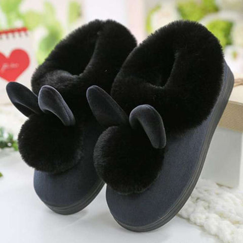 chausson lapin noir