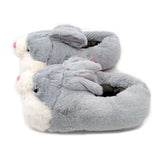 chausson peluche lapin gris