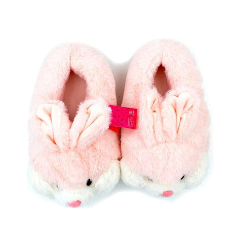 chausson peluche lapin rose