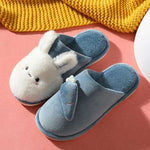 chaussons lapin et carotte bleu