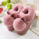 chaussons lapin roses pour adulte