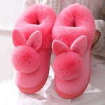 chaussons lapin roses clair pour adulte
