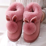 chaussons lapin roses foncé pour adulte