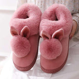 chaussons lapin roses foncé pour adulte