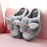 chaussons oreilles lapin femme gris