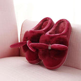chaussons oreilles lapin femme rouge