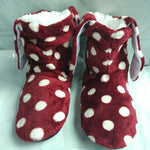 chaussons oreilles lapin rouge fonce