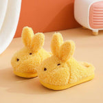 chaussons tête de lapin jaune