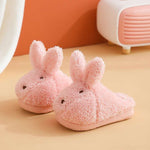 chaussons tête de lapin rose