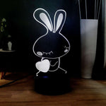 lampe lapin amour eternel blanc