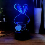 lampe lapin amour eternel bleu