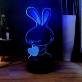 lampe lapin amour eternel bleu