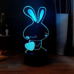 lampe lapin amour eternel cyan
