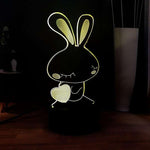 lampe lapin amour eternel jaune