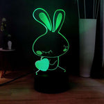 lampe lapin amour eternel vert