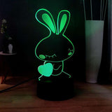 lampe lapin amour eternel vert