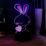 lampe lapin amour eternel violet