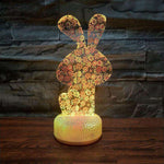 lampe lapin floraison orange