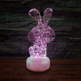 lampe lapin floraison rose