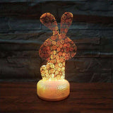 lampe lapin floraison rouge