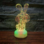 lampe lapin floraison vert