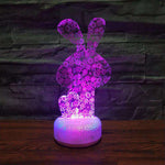 lampe lapin floraison violet