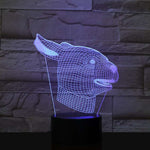 lampe lapin tete hologramme mauve