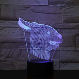 lampe lapin tete hologramme mauve