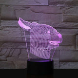 lampe lapin tete hologramme rose