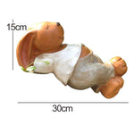 lapin couche sculpture taille