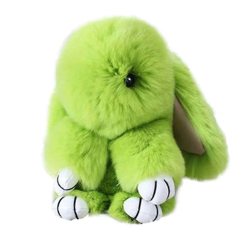peluche lapin vert