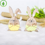 Décoration en Bois Figurine Lapin