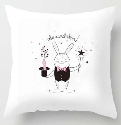 Housse de Coussin Motif Lapin