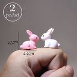 Figurine Lapin Rose et Blanc