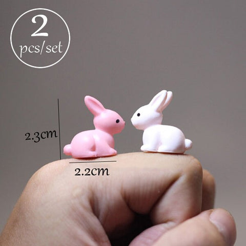 Figurine Lapin Rose et Blanc