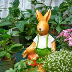 sculpture famille lapin papa