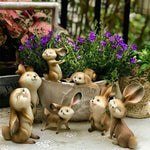 sculpture lapin 7 pieces modele