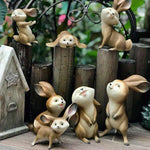 sculpture lapin 7 pieces