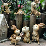 sculpture lapin 7 pieces