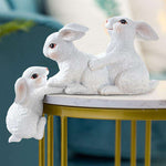 sculpture moderne lapins blancs modele
