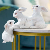 sculpture moderne lapins blancs modele