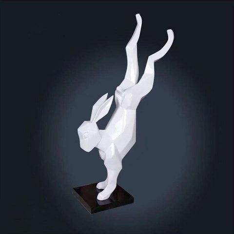 statue blanche origami lapin