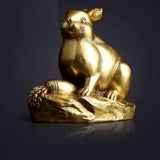statue lapin dore