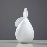 statue lapin modele blanc
