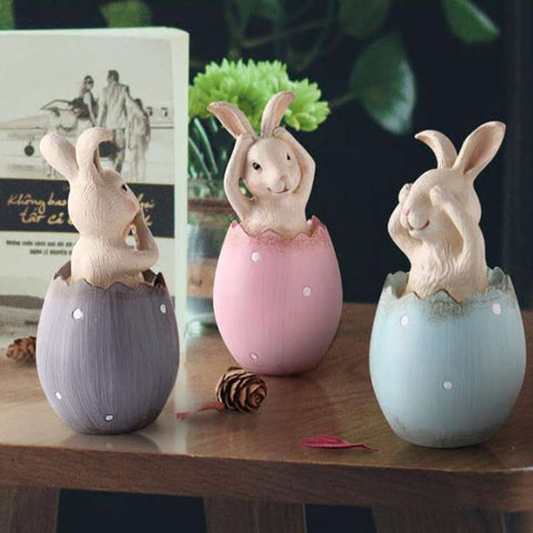 statue lapin oeuf de paques