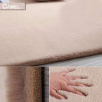 tapis effet peau de lapin camel